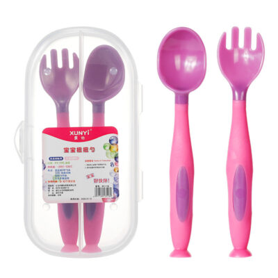 Twisting Spoon And Fork Set-Purple Spoon + Fork