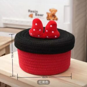 Desktop Storage Basket-Red with black cover