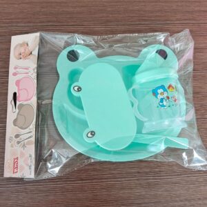 Children's Dinner Plate With Cup-Green