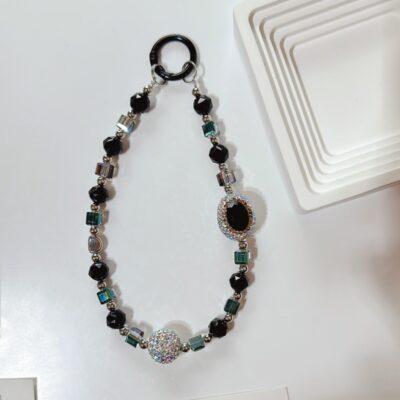 Mobile Phone Chain-White diamond ball