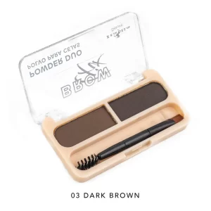 Italia Deluxe Brow Fix Powder Duo-03 Dark Brown