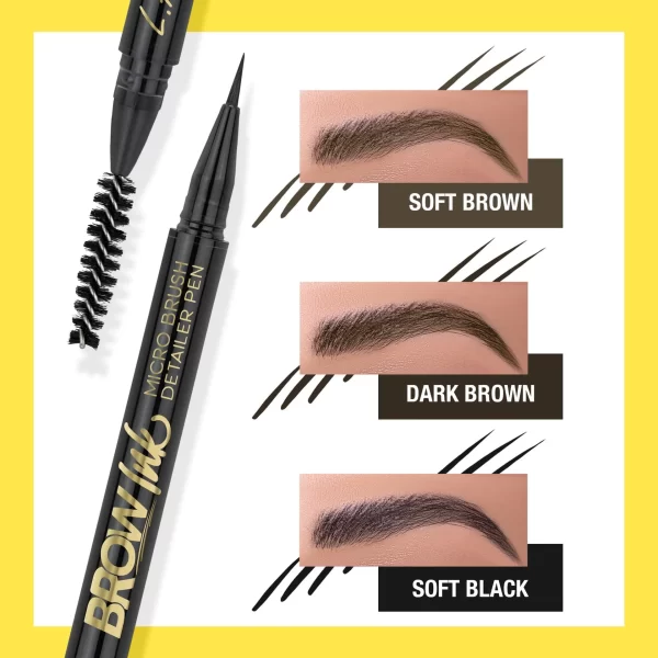 LA Girl Brow Ink Micro Brush Detailer Pen-GBP346 Dark Brown