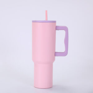 40oz Stainless Steel Handle Car Cup-Pink
