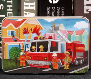 60-piece Iron Box Puzzle-fire truck