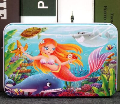 60-piece Iron Box Puzzle-mermaid male pillar