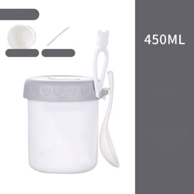 Stainless Steel Portable Breakfast Cup-White PP plastic liner [color box