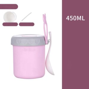 Stainless Steel Portable Breakfast Cup-Pink PP plastic liner [blister packaging]