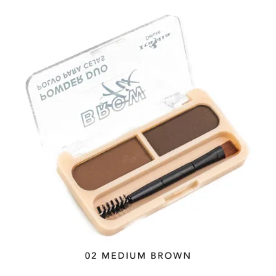 Italia Deluxe Brow Fix Powder Duo-02 Medium Brown