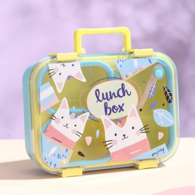 Cartoon Lunch Box-Yellow-blue