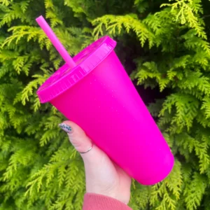 710ml Plastic Cup- Rose red