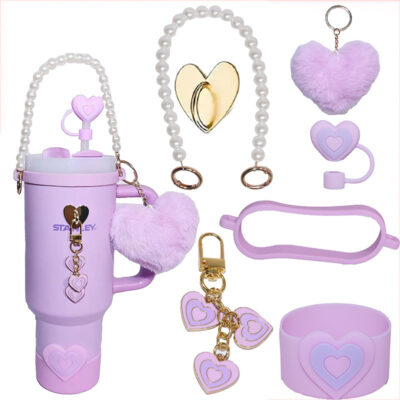 Stanley Water Bottle Accessory Set-Floral rope 7-piece set * Purple