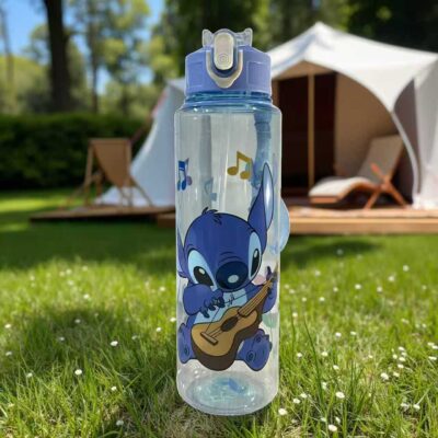 800ml Stitch Straw Cup-Transparent Blue