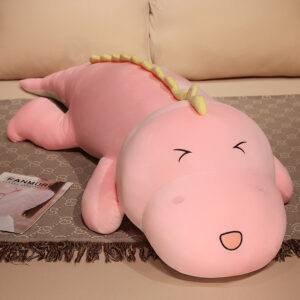 Long Dinosaur Plush Pillow-Pink