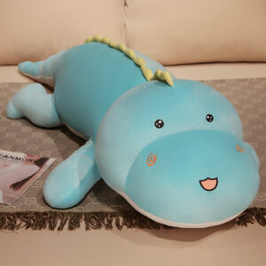 Long Dinosaur Plush Pillow-Blue