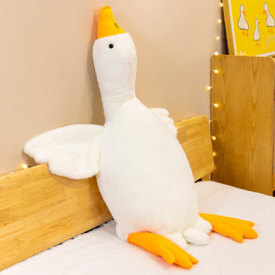 Claw Machine Plush Toys-Rabbit fur white goose