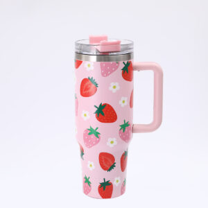 40oz Stainless Steel Tumbler- strawberries