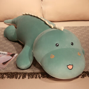 Long Dinosaur Plush Pillow-Green
