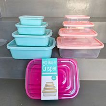 4-piece Set Of Plastic Food Storage Containers- pink