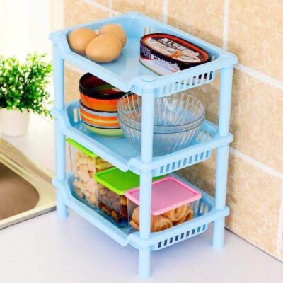Three-Tier Storage Shelf-blue