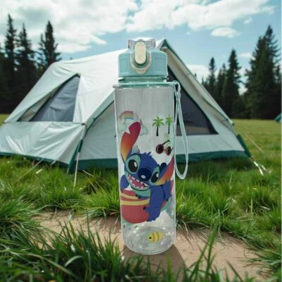 800ml Stitch Straw Cup-Transparent Green