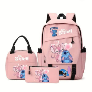 Three-piece Set Stitch Backpack-pink