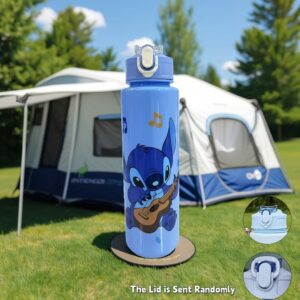 800ml Stitch Straw Cup-Solid Blue