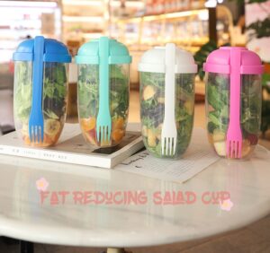 Salad Cup With Fork And Lid-White