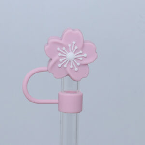 Stanley 10mm Straw Cap-Pink flowers with white hearts