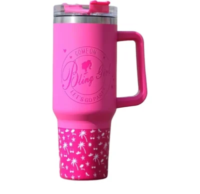 Floral Stainless Steel Insulated Tumbler-Double-sided rose