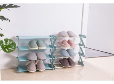 Stainless Steel Shoe Rack-Four-layer light blue