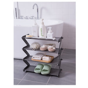 Stainless Steel Shoe Rack-Four-layer dark gray