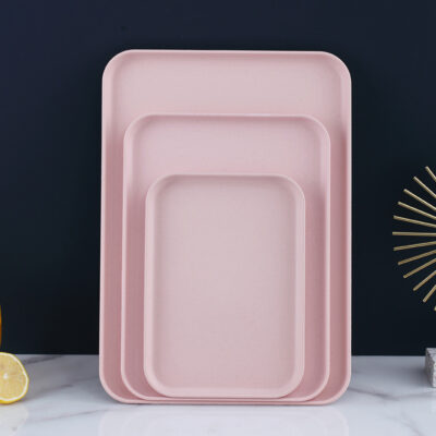 Wheat Straw Tray-Pink Large size 38cm*27cm