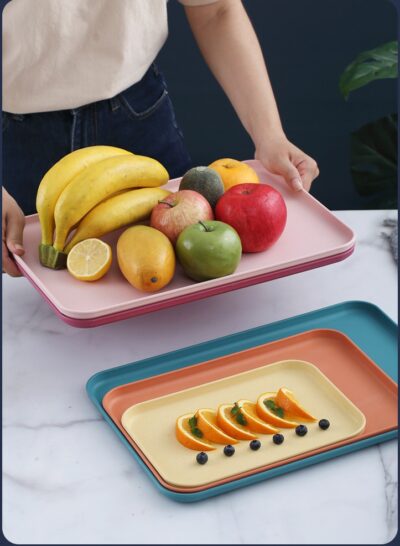 Wheat Straw Tray-Peacock Green Large size 38cm*27cm