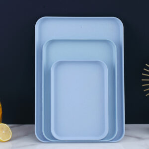 Wheat Straw Tray-Light blue Large size 38cm*27cm
