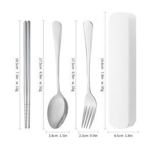 Stainless Steel Portable Cutlery Set-Transparent