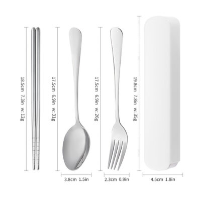 Stainless Steel Portable Cutlery Set-Transparent