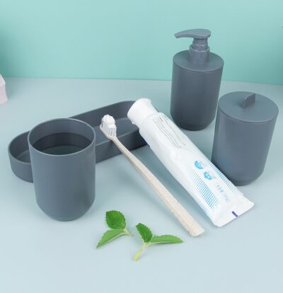 Wheat Straw Plastic Shower Set-Off-white