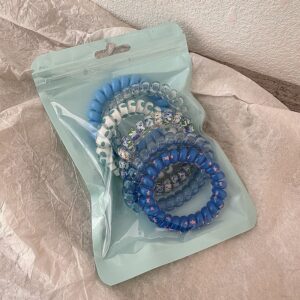 Telephone Cord Hair Tie-Blue