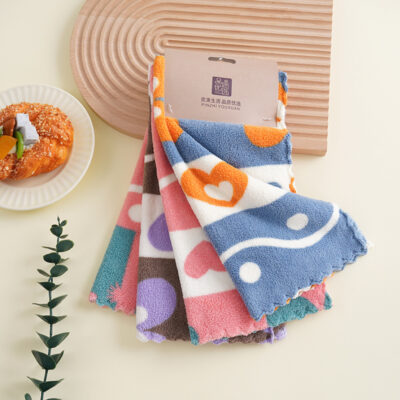 Coral Fleece Cleaning Towel-Heart