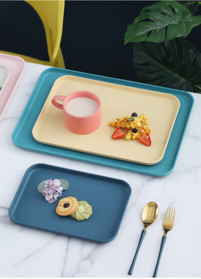 Wheat Straw Tray-Peacock Green Large size 38cm*27cm