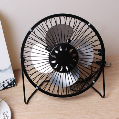 Metal Fan with Aluminum Blades-Black