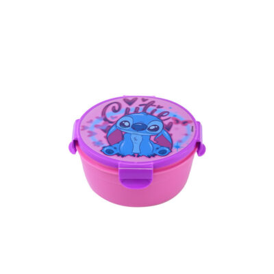 300ml Children's Cartoon Round Bento Box-pinkish-purple 2
