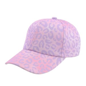 Cartoon Baseball Caps-Leopard print purple-pink