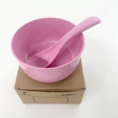 Wheat Straw Children's Spoon And Bowl Set-Pink