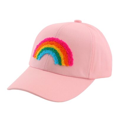 Cartoon Baseball Caps-Rainbow-pink