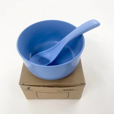 Wheat Straw Children's Spoon And Bowl Set-Blue