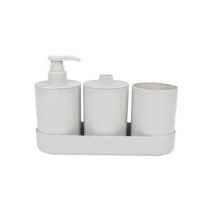 Wheat Straw Plastic Shower Set-Off-white