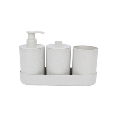 Wheat Straw Plastic Shower Set-Off-white