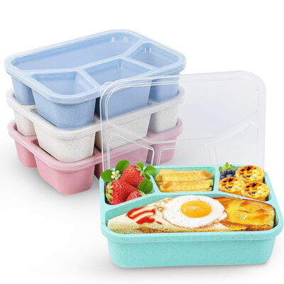 Wheat Straw Lunchbox With Lid-Nordic Pink