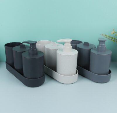 Wheat Straw Plastic Shower Set-Off-white